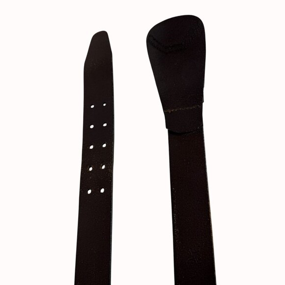 Simply Vera Wang Leather Belt Size M Brown Double Prong VTG Military Style Rare - Picture 6 of 16